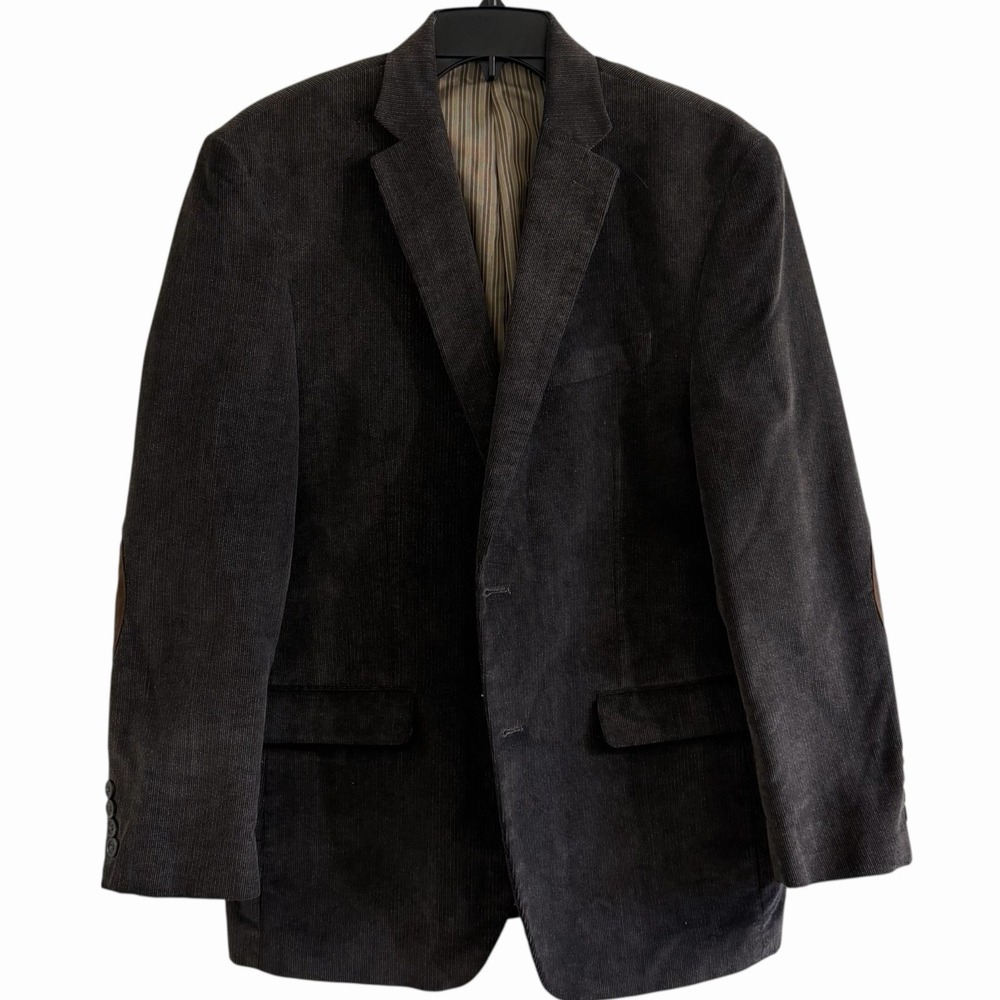 Chaps 40R Brown Corduroy Blazer Sport Coat Elbow Patch Cotton